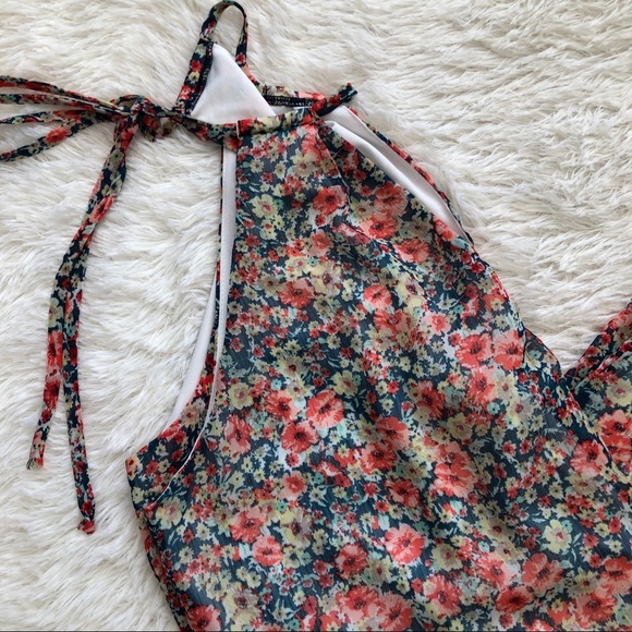 Beige by ECI Floral Sheath Dress Tie Halter Neck - Picture 11 of 13